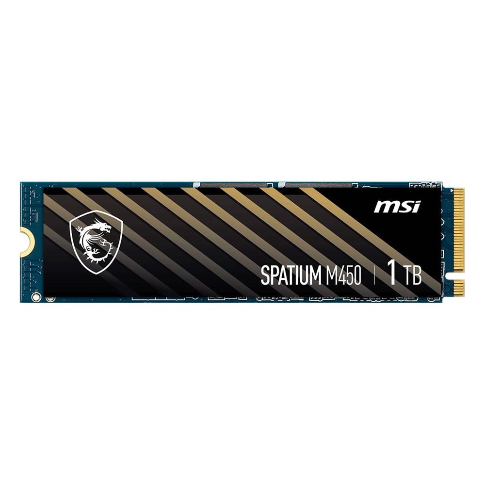 MSIMsi 1TB Spatium M450 V1 NVMe PCIe Gen4 x4 Okuma 3400MB – Yazma 2400MB M.2 SSD Disk4711377294454