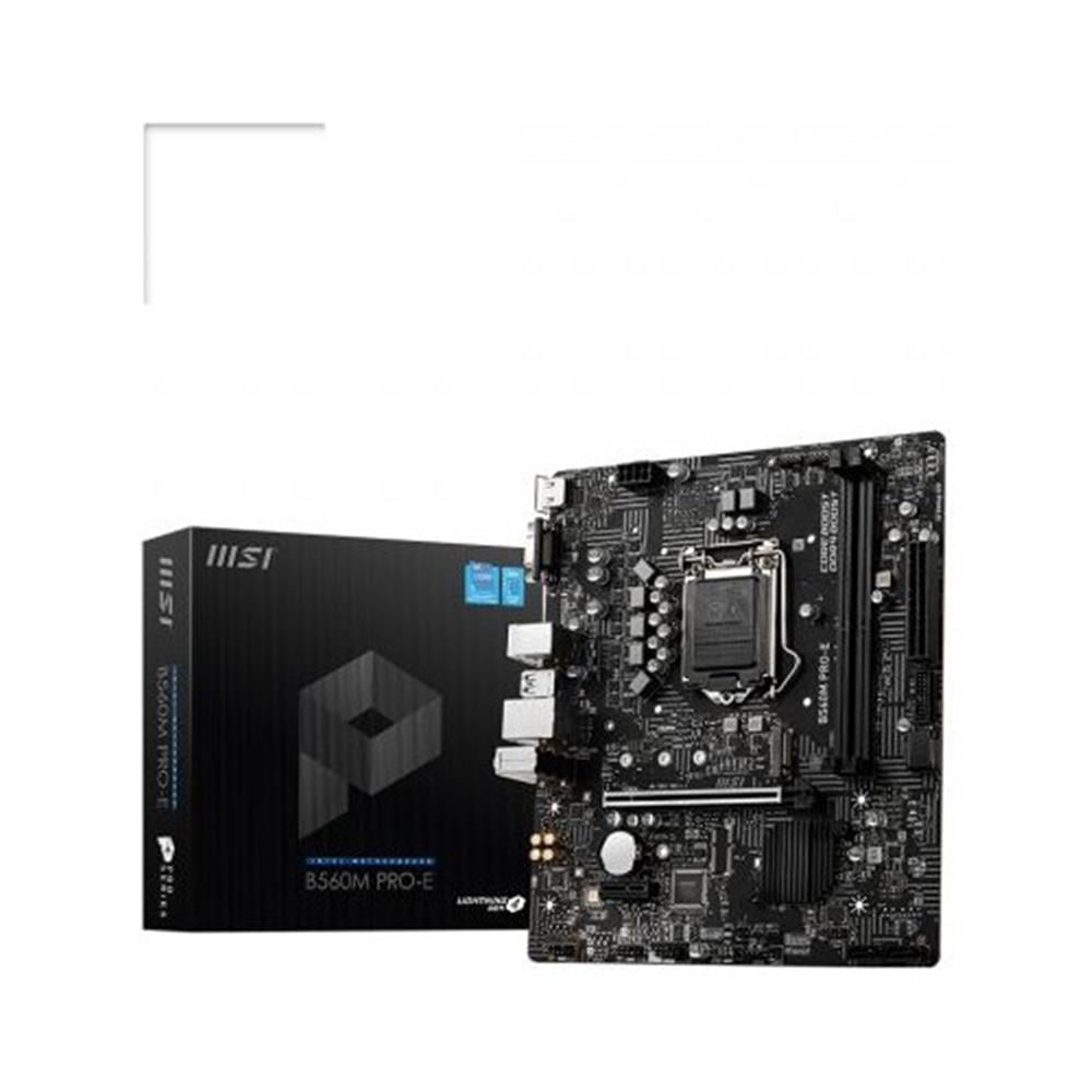 MSIMsı B560M Pro-E Soket 1200 Ddr4 4800 (Oc) Pcı-E Gen 4 ,m.2 Usb3.2 1x 1g Lan Matx Anakart4719072807856
