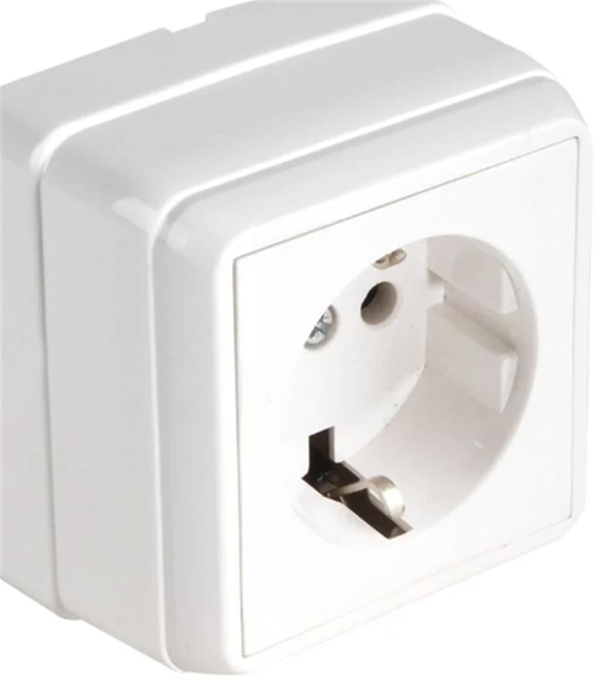 MUTLUSANMutlusan Bron Sıva Üstü Kapaklı Topraklı Priz Beyaz ( 2160 110 0201)8699430326419