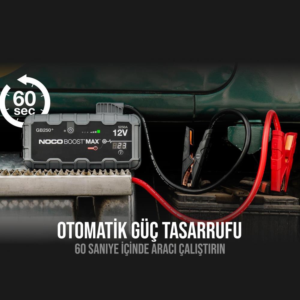 NOCONOCO Genius GB250 12V 5250Amp Ultrasafe Lityum Akü Takviye + Powerbank + Led LambaGB250
