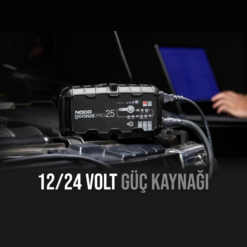 NOCONOCO GENIUSPRO25 6V/12V/24V 1000A Akıllı Akü Şarj ve Akü Bakım/Desülfatör/Power SupplyGENIUSPRO25