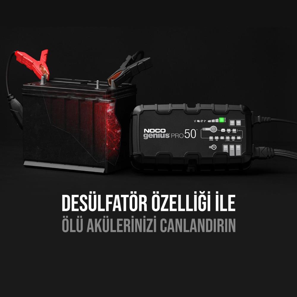 NOCONOCO GENIUSPRO50 6V/12V/24V 1000A Akıllı Akü Şarj ve Akü Bakım/Desülfatör/Power SupplyGENIUSPRO50