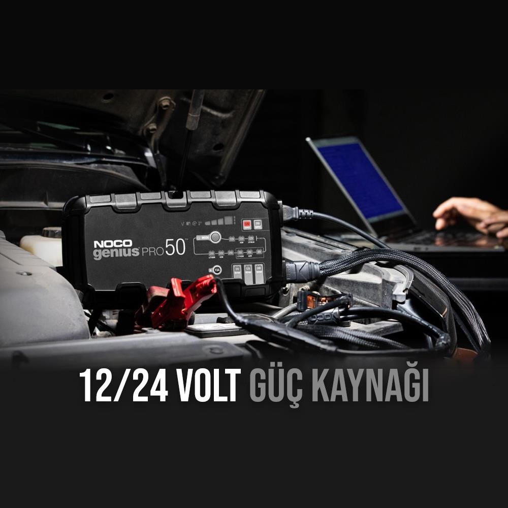 NOCONOCO GENIUSPRO50 6V/12V/24V 1000A Akıllı Akü Şarj ve Akü Bakım/Desülfatör/Power SupplyGENIUSPRO50