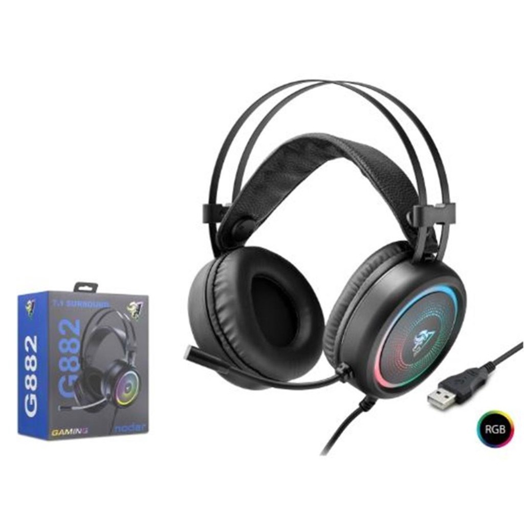 NODARNODAR G882 USB RGB 7.1 Surround Over-Ear Mikrofonlu Gaming Kulaklık Siyah8680469042548
