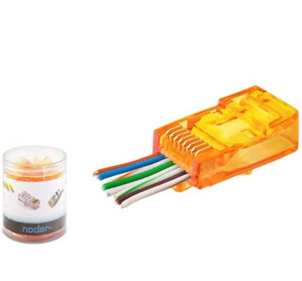 HADRONNODAR ND2405 CAT6 EZ RJ45 Konnektör 100 Adet Plastik Kutu -Turuncu8684886024057