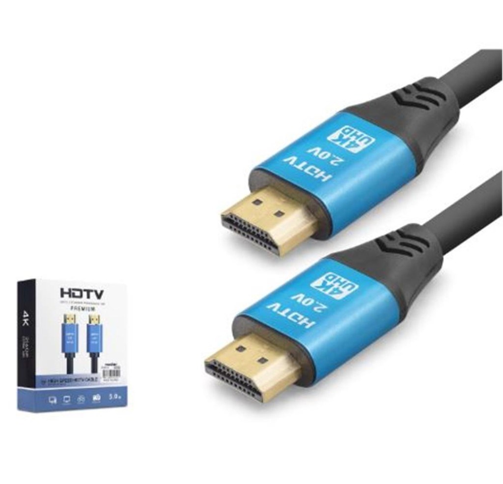 HADRONNODAR ND4052 HDMI 2.0 Kablo 4K 60 Hz OD 8.0 mm 5 m Siyah Mavi8684886040521