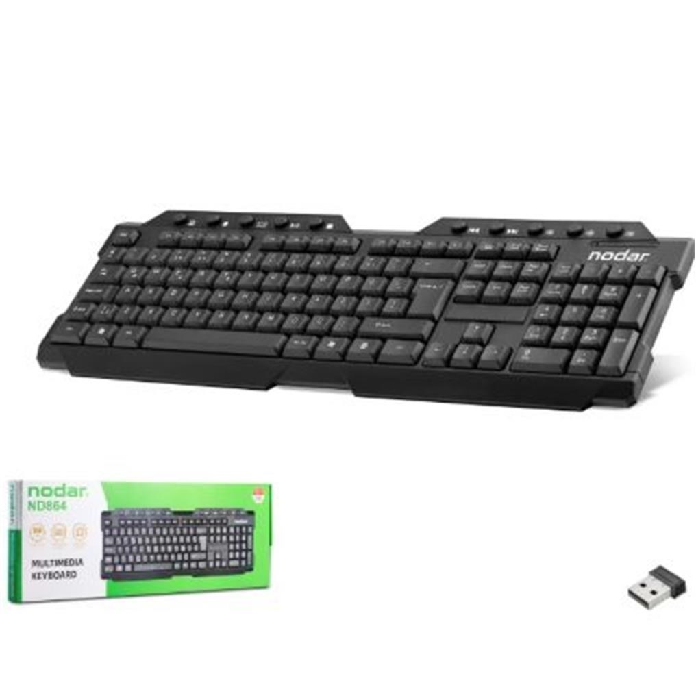 HADRONNODAR ND864 Kablosuz Multimedya Klavye Smart TV Uyumlu - Siyah8680469040087