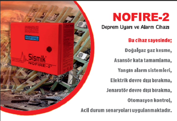 SismikNOFIRE-2 Deprem Uyarı ve Alarm Cihazı Sismik/Deprem Sensörü (kandilli rasathanesi onaylı versiyon)Sismik Nofıre