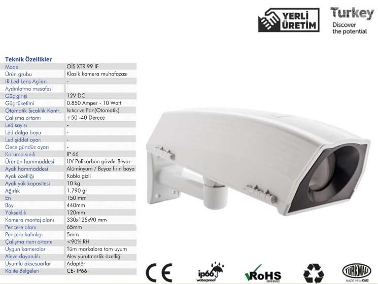 OİSOİS ME-XTR99 IF OiS XTR 99 IF Isıtıcı-Fanlı Kamera MuhafazasıME-XTR99 IF