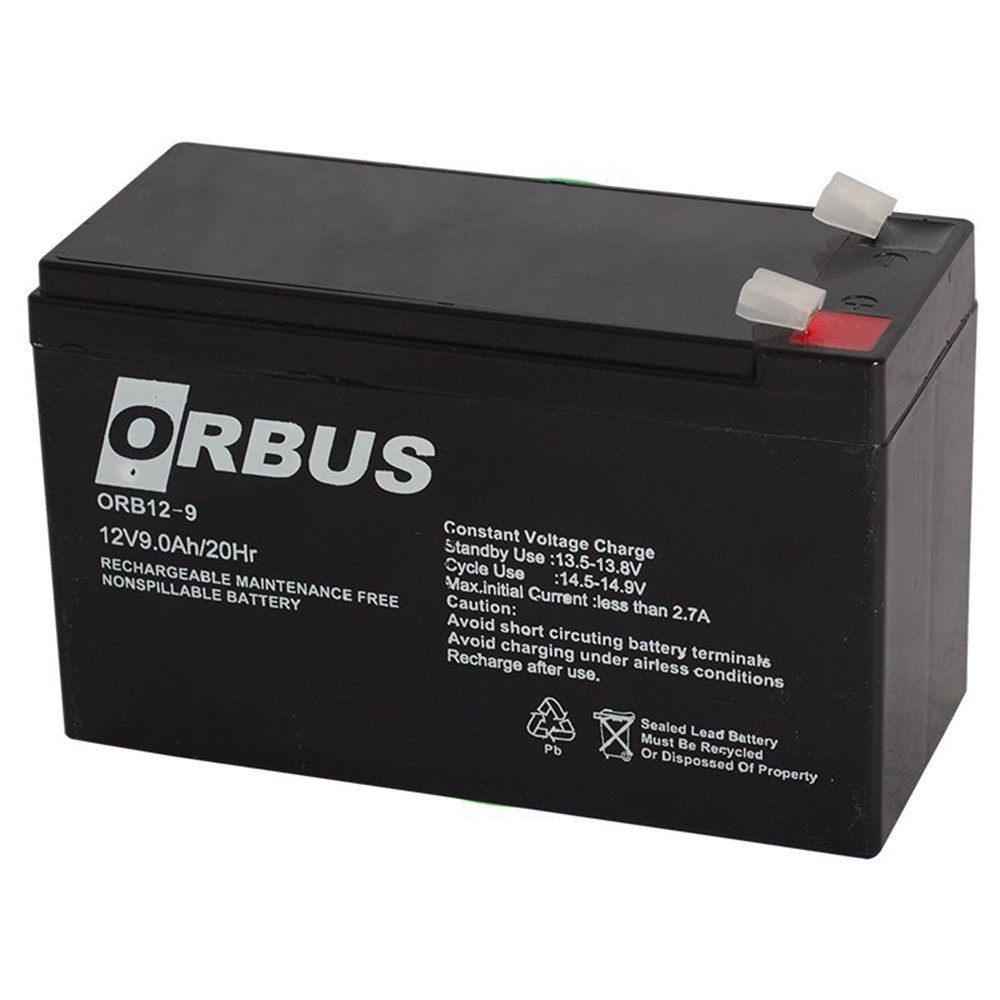 ORBUSOrbus Orb-12v 9Ah Bakımsız Kuru Akü 150*65*90mm 2,6kgOrb-12v 9Ah
