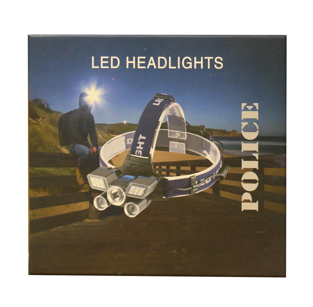 POLICEPolıce PS-2365 5li  Renkli Işıklı, Şarjlı Kafa Feneri6186266559545