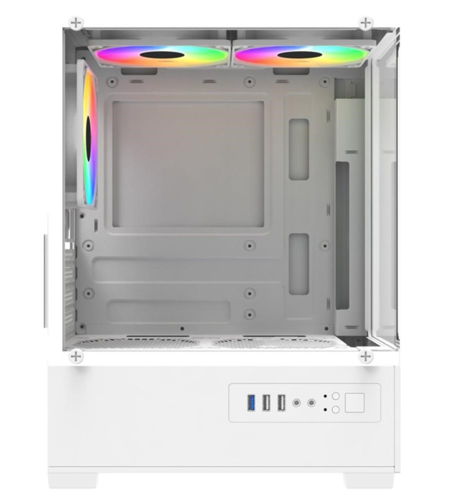 POWER BOOSTPowerBoost PB-M5001W 500w 3-12cm Rainbow Fanlı USB 3.0 Seaview M-ATX Gaming Beyaz Kasa8682016345768