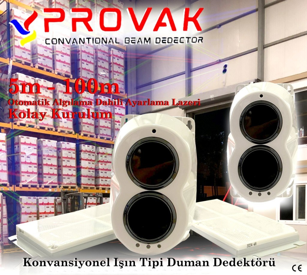 ProvakProvak Konvansiyonel Işın Tipi Beam Dedektörü 5M - 100M AlgılamaProvak Beam