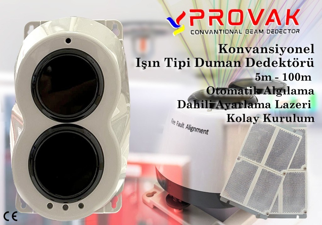 ProvakProvak Konvansiyonel Işın Tipi Beam Dedektörü 5M - 100M AlgılamaProvak Beam