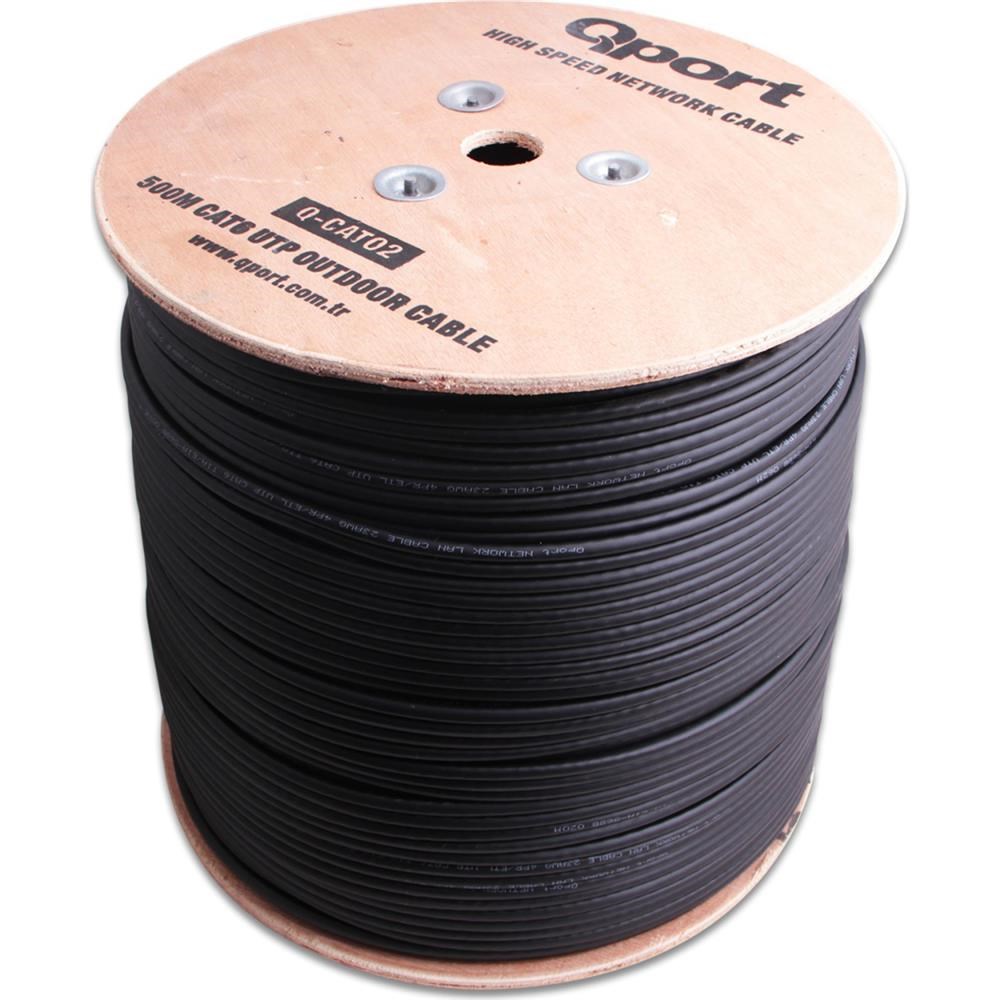 INCAQPORT Q-CATO2 500mt Outdoor Cat6 23AWG 0.58MM Dış Mekan Kablo8697980470408