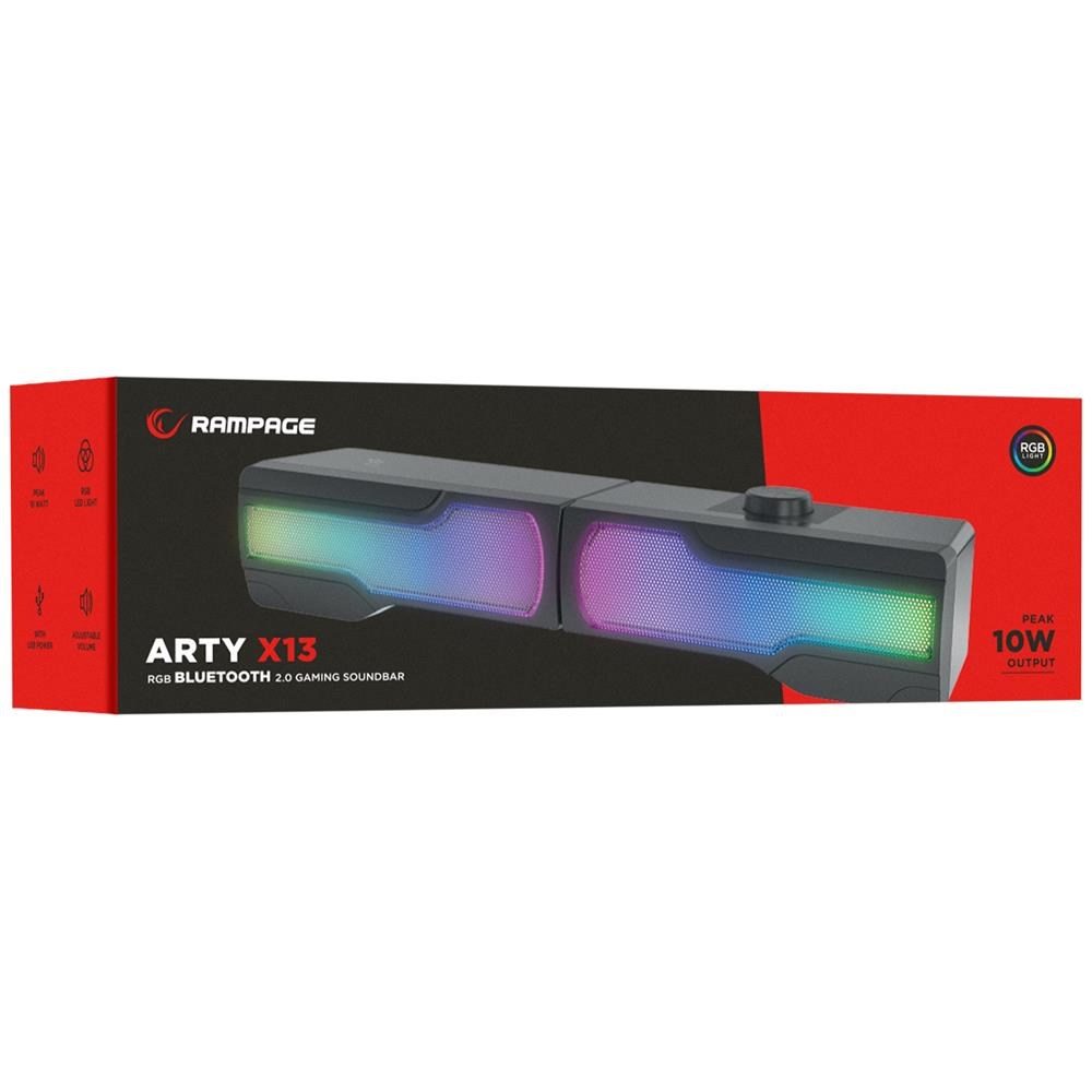 RAMPAGERampage Arty X13 2.0 Bluetoothlu Rms 3W-2 RGB Işıklı Multimedia Usb 5V 45dB Gaming Oyuncu Speaker8680096124518
