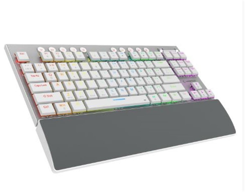 RAMPAGERampage BERU Beyaz 2.4G + BT Wireless RED SWITCH Mekanik Gaming Oyuncu Klavye Slim  RGB8680096146633