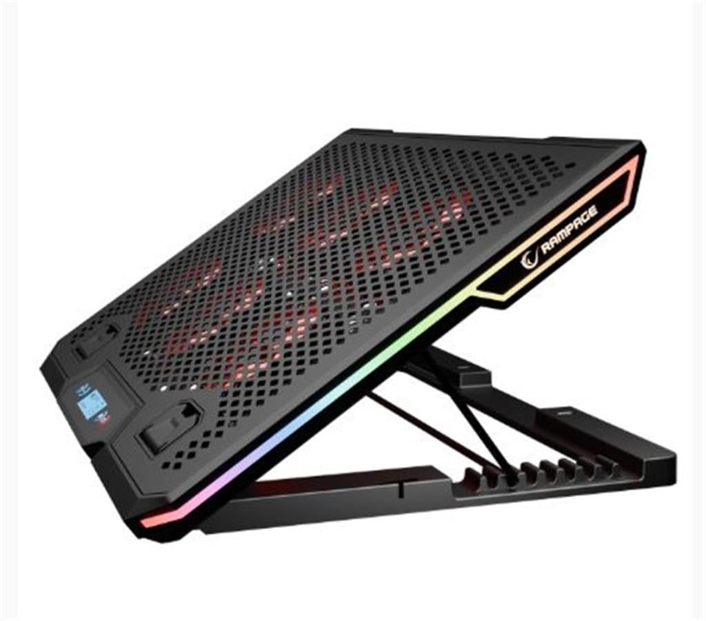 RAMPAGERampage Blizzard R7 RGB Işıklı 6 Fanlı LCD Ekranlı 2 Usb Soketli 13-15.6 Notebook Soğutucu Stand8680096145704