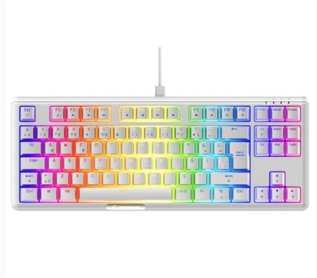 RAMPAGERampage CLAW Beyaz RED SWITCH Mekanik Gaming Oyuncu Klavye Rainbow TKL8680096128417