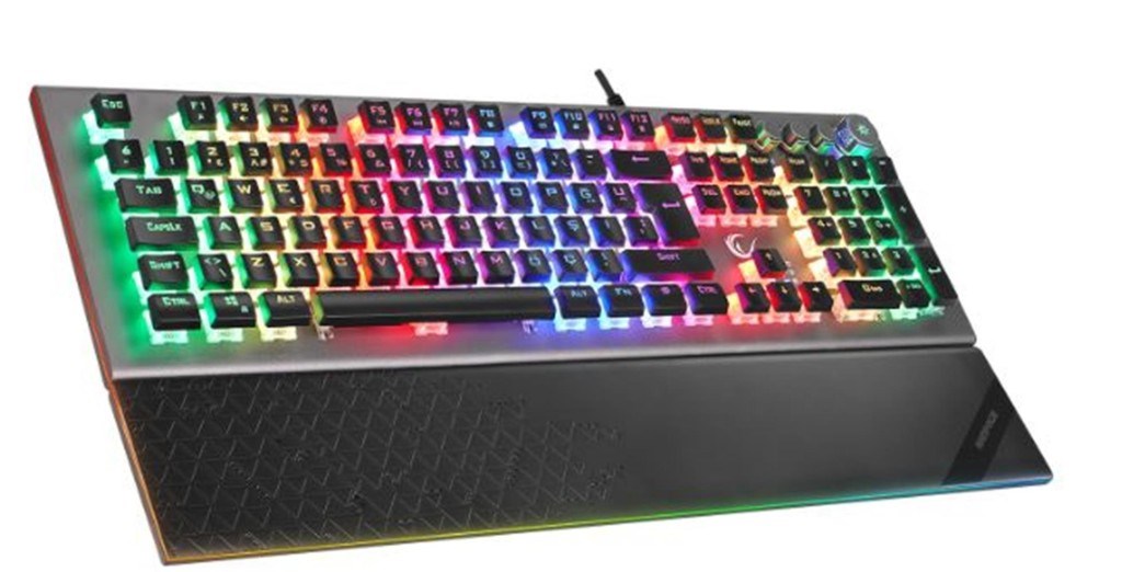 RAMPAGERampage KB-R101 IMPRESSIVE Gri-Siyah USB RGB Aydınlatmalı İnce Tasarım Red Switch Oyuncu Klavyesi8680096125638