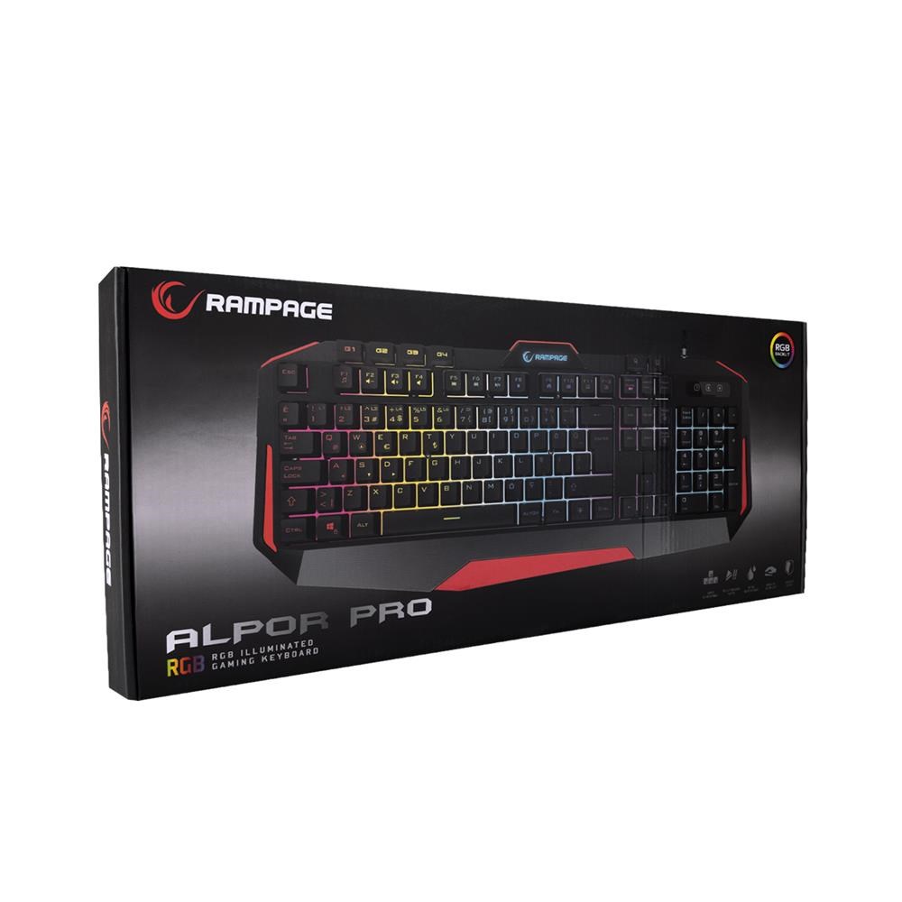 RAMPAGERampage KB-RX7 ALPOR PRO Siyah USB RGB Aydınlatmalı Q Gaming Oyuncu Klavyesi8680096090479