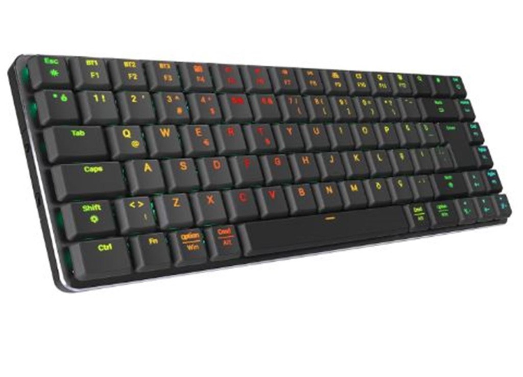 RAMPAGERampage W-GRANITE Siyah-Gri Low Profile BLUE SWITCH Mekanik Gaming Oyuncu Klavye Q RGB 2,4 ghz+ BT8680096131356