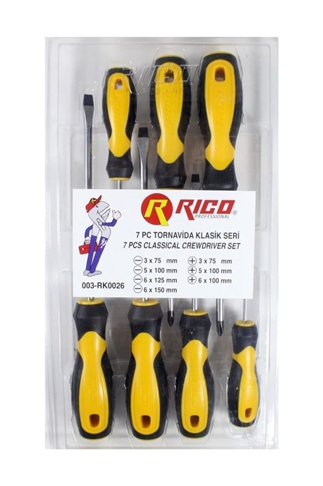 RICORıco 003-RK0026 7li Klasik Tornavida Seti (4 Düz -3 Yıldız)8694862700264