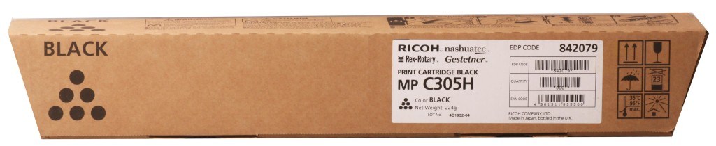 RICOHRicoh MP C305 Black Siyah Orjinal Fotokopi Toneri MP C305SP-305SPF 12.000 Sayfa4961311895500