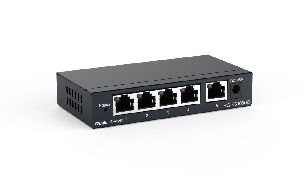 RUIJIERuijie-Reyee RG-ES105GD 5 Port 10-100-1000 Mbps Gbit Yönetilemez Switch Çelik Kasa6971693270435
