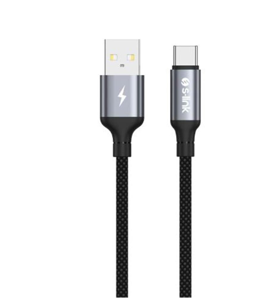 S-LinkS-link Armor UC-01 12W 1.2m USB to Type-C PD Örgülü Metal Başlıklı Siyah Hızlı Şarj Kablosu8680096143830