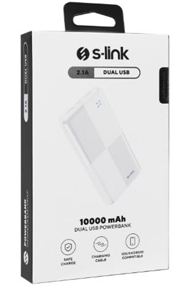 S-LinkS-link IP-G12N 10000mAh Micro+Usb+ Type-C Giriş+Çıkış Beyaz. Taşınabilir Pil Şarj Cihazı Powerbank8680096139321