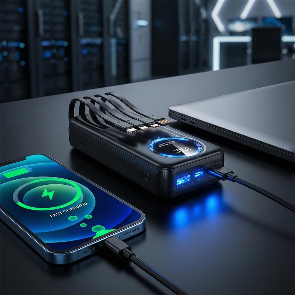 S-LinkS-link IP-G220 20000mAh PD20W+QC3.0 Dahili Kablolu Siyah LCD Taşınabilir Pil Şarj Cihazı Powerbank8680096152177