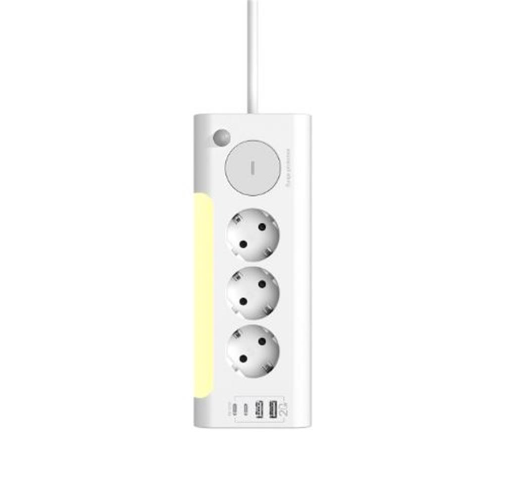 S-LinkS-link PRZ06 3 Soketli 2 USB 2 TYPE-C PD20 2M 306 Joule Tam Bakır Kablolu Beyaz Akım Korumalı Priz8680096150944