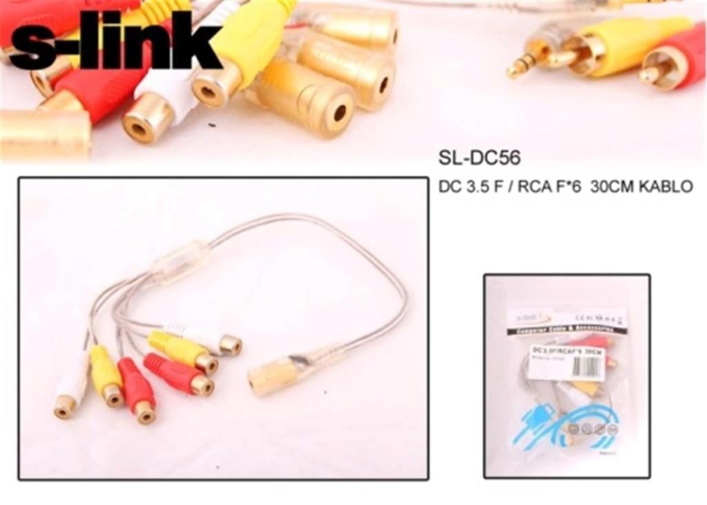S-LİNKS-link SL-DC56 3.5mm Stereo 6lı Ses Çoklayıcı8697671444916