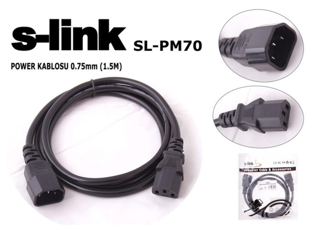 S-LinkS-link  SL-PM70 1.5mt 0.75mm Power Ara Kablosu8697671456421