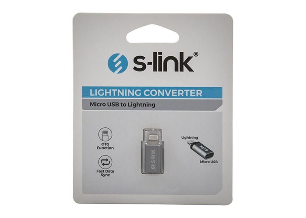 S-LİNKS-link SL-TA20M Gümüş Metal Gövde MicroUSB 5pin F to Lightning M Çevirici8680096058448