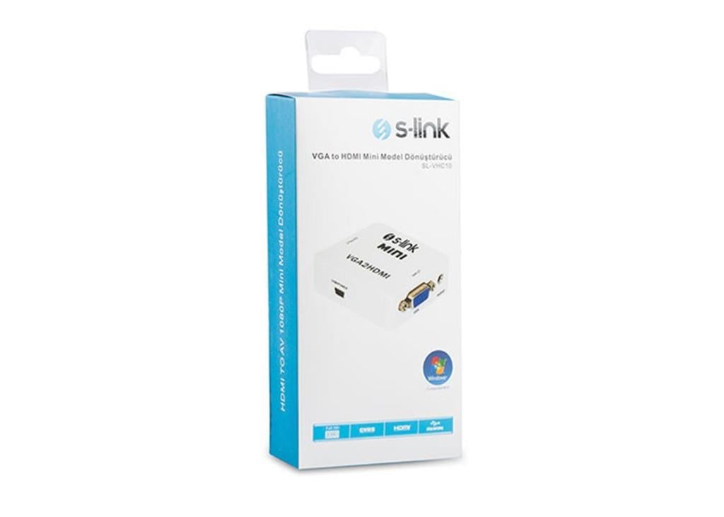 S-LİNKS-Link SL-VHC10 VGA To HDMI Mini Model DönüştürücüVHC10