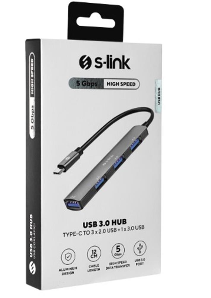 S-LinkS-link SW-U324 3-USB2.0, 1-USB3.0 Type-C Metal USB Hub8680096129216