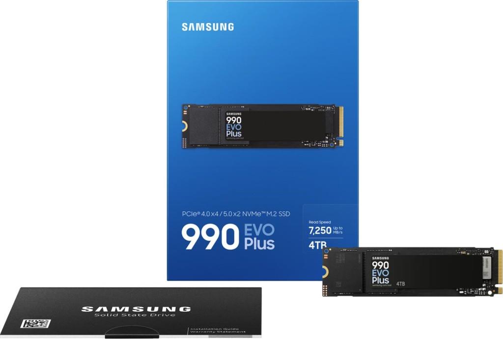 SAMSUNGSamsung 4TB 990 EVO PLUS MZ-V9S4T0BW 7250-6300 MB-sn PCIe NVMe M.2 SSD Disk8806095575667