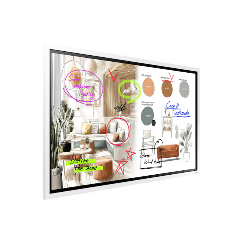 SAMSUNGSamsung WM55FX - Eğitim ve İş Amaçlı Flip Pro 4K UHD Etkileşimli Ekran LH55WMFWBGCXXK - Tekerlekli Stant HariçWM55FX
