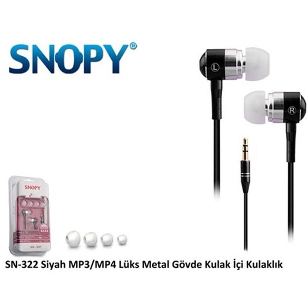 SNOPYSnopy SN-322 Kulak İçi Kulaklık Siyah Metal Gövde Kulaklık8697671417767