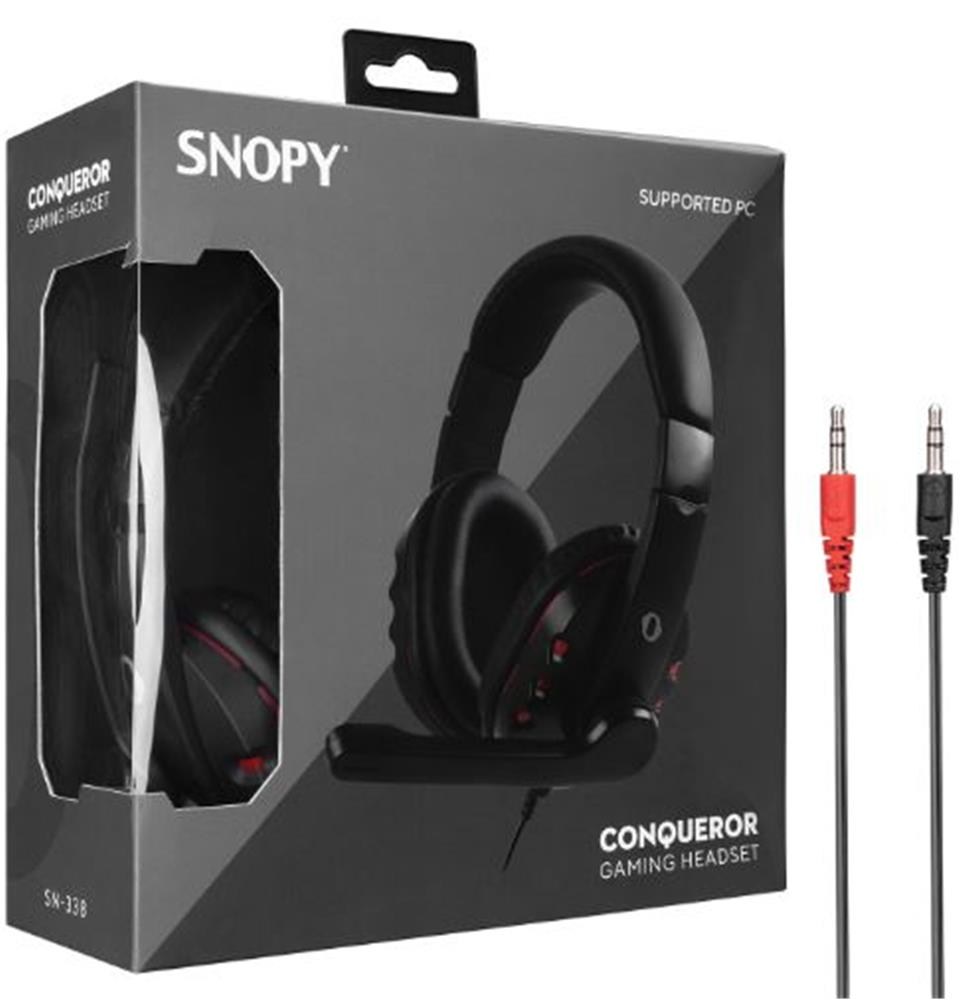 SNOPYSnopy SN-338 Conqueror Siyah-kırmızı Gaming Oyuncu Mikrofonlu Kulaklık8697671436614