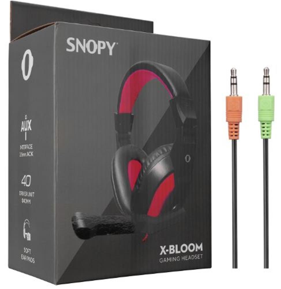 SNOPYSnopy SN-633 X-BLOOM Siyah-kırmızı Kulak Üstü Gaming Oyuncu Mikrofonlu Kulaklık8680096089886