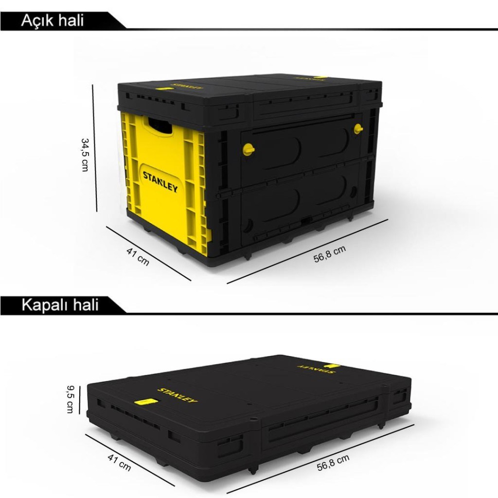 STANLEYSTANLEY FB533L 25Kg Katlanır Kapaklı Çok Amaçlı Taşıma SepetiFB533L