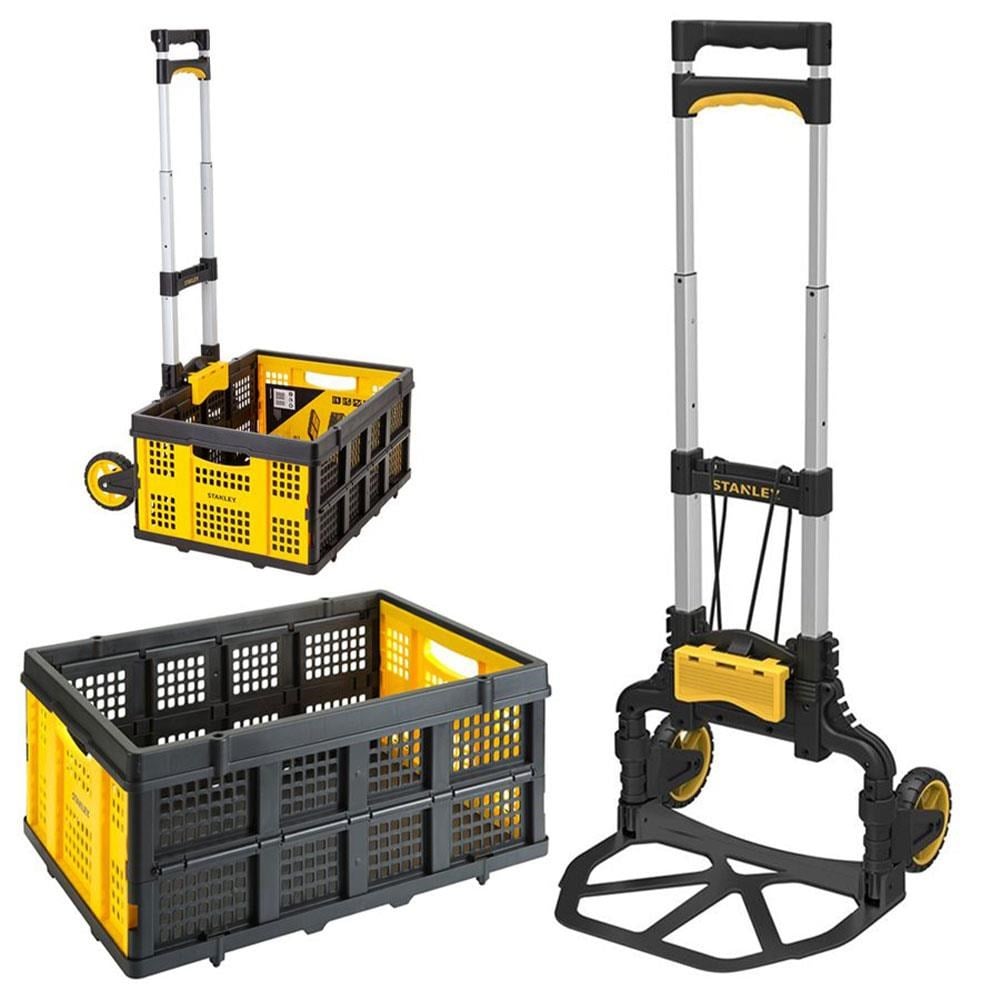STANLEYStanley FT509 70Kg Katlanır Alüminyum El Arabası + FT505 25Kg Katlanır Çok Amaçlı Taşıma SepetiFT509