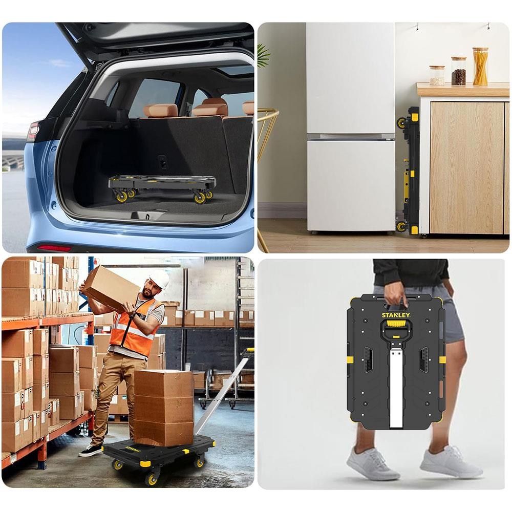 STANLEYSTANLEY PC532B 137kg 62x45cm Dört Tekerli Çekme Kollu Yük ve Paket Taşıma Arabası + FT505 Çok Amaçlı Taşıma SepetiPC532B