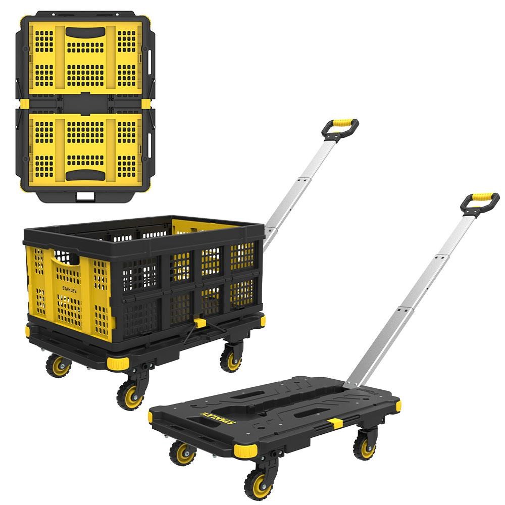 STANLEYSTANLEY PC532B 137kg 62x45cm Dört Tekerli Çekme Kollu Yük ve Paket Taşıma Arabası + FT505 Çok Amaçlı Taşıma SepetiPC532B