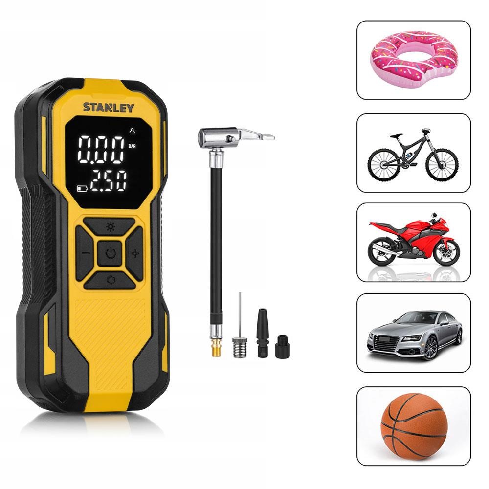 STANLEYSTANLEY SXIF0101 12V / Şarjlı Li-ion 150 PSI Dijital Göstergeli Akıllı Lastik Şişirme Pompası+Powerbank+SOS+Led LambaSXIF0101