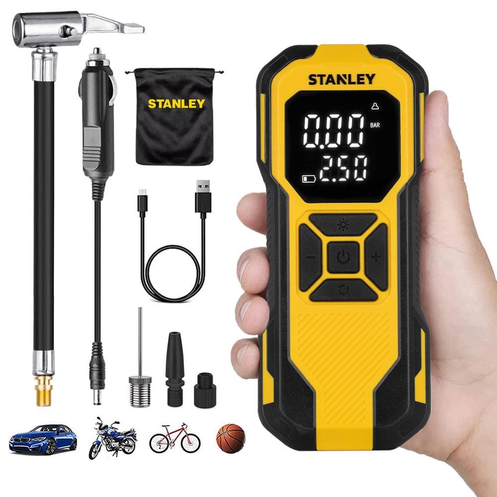 STANLEYSTANLEY SXIF0101 12V / Şarjlı Li-ion 150 PSI Dijital Göstergeli Akıllı Lastik Şişirme Pompası+Powerbank+SOS+Led LambaSXIF0101