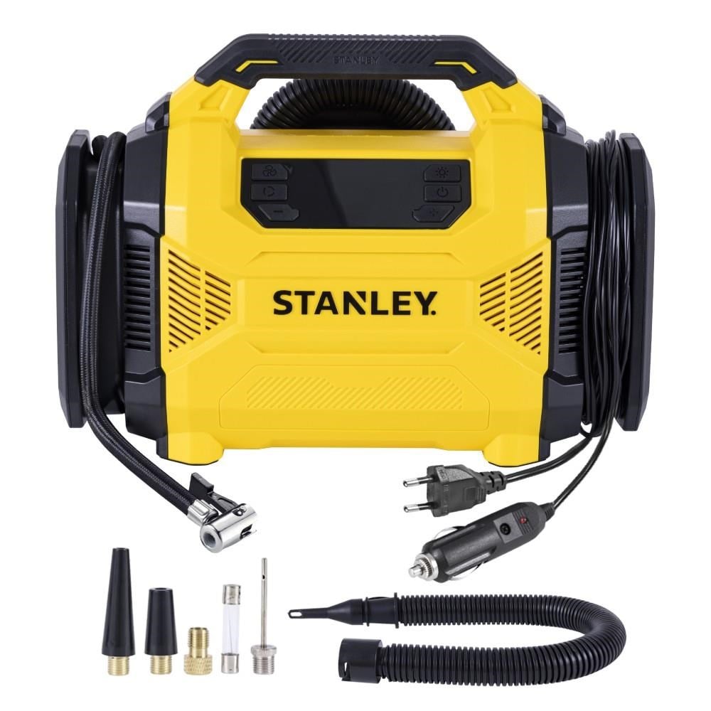 STANLEYSTANLEY SXIF3501 12Volt/220Volt 150 PSI Dijital Basınç Göstergeli Lastik & Yatak Şişirme Pompası + Led LambaSXIF3501